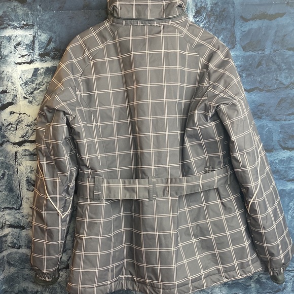Free Country Winter Full Zip Plaid Checkered Belted Hip Length Jacket/Coat - Picture 8 of 16